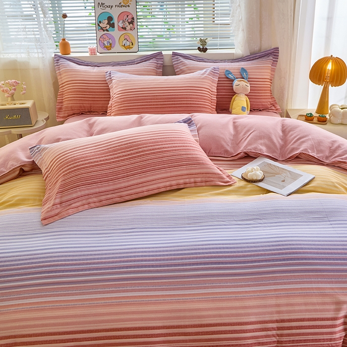 91家纺网 家纺一手货源 找家纺 牧笛缘家纺 2024新款全棉磨毛单被套 安琪拉