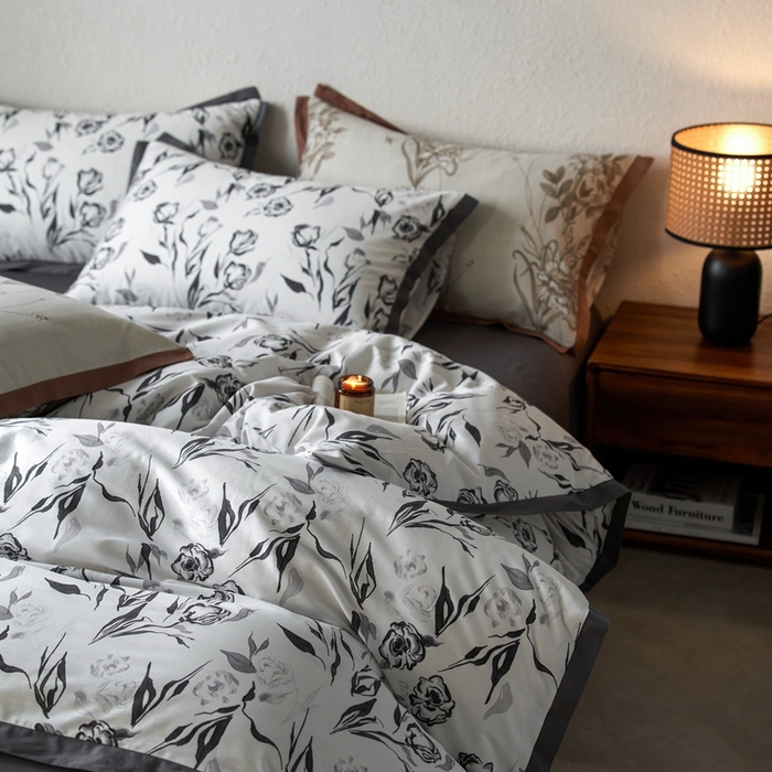 91家纺网 家纺一手货源 找家纺 时年家纺 2024新款全棉印花飞边款四件套（充值会员享优惠） 晚悠