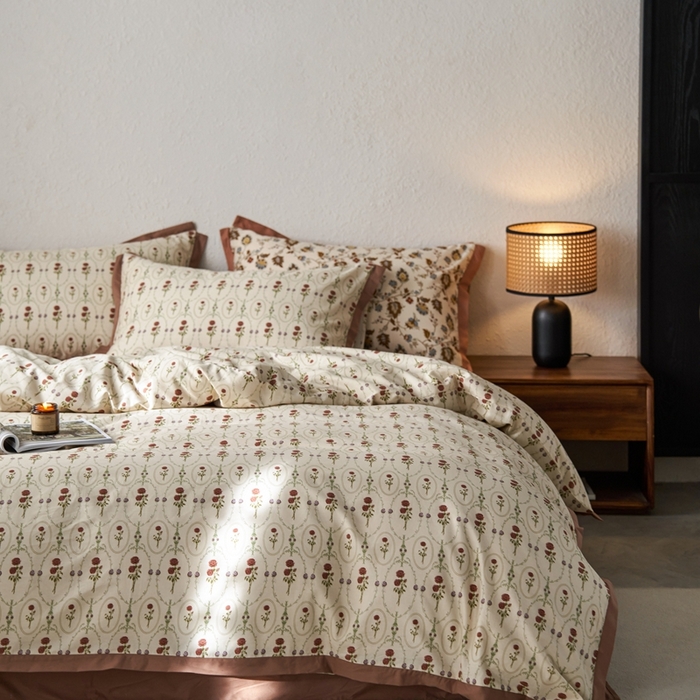 91家纺网 家纺一手货源 找家纺 时年家纺 2024新款全棉印花飞边款四件套（充值会员享优惠） 锦一