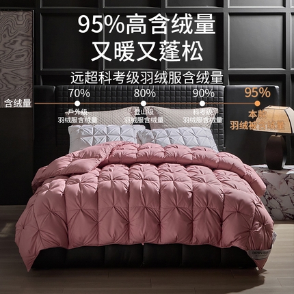 91家纺网 家纺一手货源 找家纺 （总）明羽羽绒 2024新款羽绒被100支柔赛丝纽花95白鹅绒被芯加厚冬被春秋被