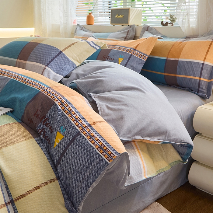 91家纺网 家纺一手货源 找家纺 牧笛缘家纺 2024新款全棉磨毛单被套 安德烈