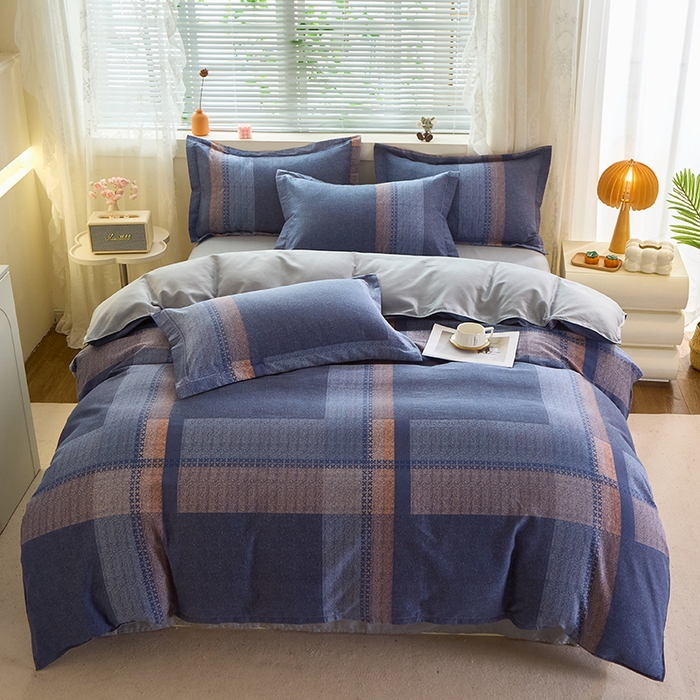 91家纺网 家纺一手货源 找家纺 牧笛缘家纺 2024新款全棉磨毛单被套 布拉格