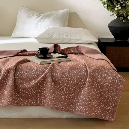 91家纺网 家纺一手货源 找家纺 FORTWO家纺 2024新款丝绒兔毛双面盖毯-午歇毯 午歇-粉