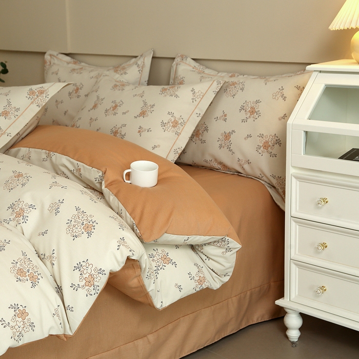 91家纺网 家纺一手货源 找家纺 大吉  2024新款加厚喷气全棉磨毛被套 秋香