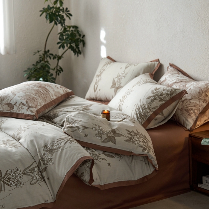 91家纺网 家纺一手货源 找家纺 时年家纺 2024新款全棉印花飞边款四件套（充值会员享优惠） 希悦