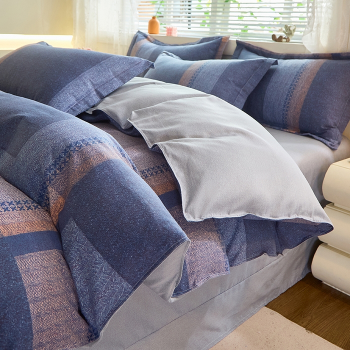 91家纺网 家纺一手货源 找家纺 牧笛缘家纺 2024新款全棉磨毛单被套 布拉格