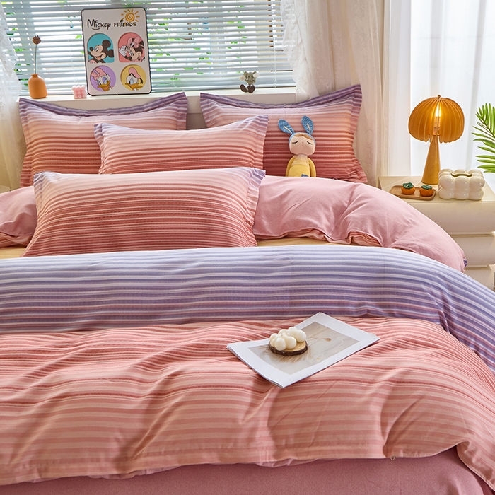 91家纺网 家纺一手货源 找家纺 牧笛缘家纺 2024新款全棉磨毛单被套 安琪拉