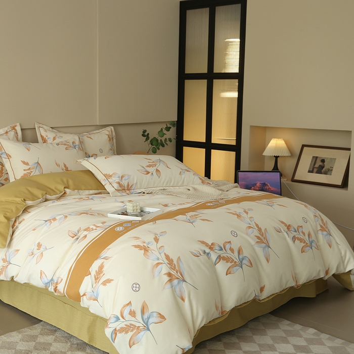 91家纺网 家纺一手货源 找家纺 大吉  2024新款加厚喷气全棉磨毛被套 大麦