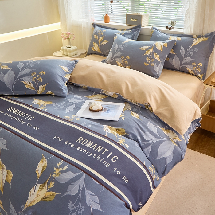 91家纺网 家纺一手货源 找家纺 牧笛缘家纺 2024新款全棉磨毛单被套 镜中花