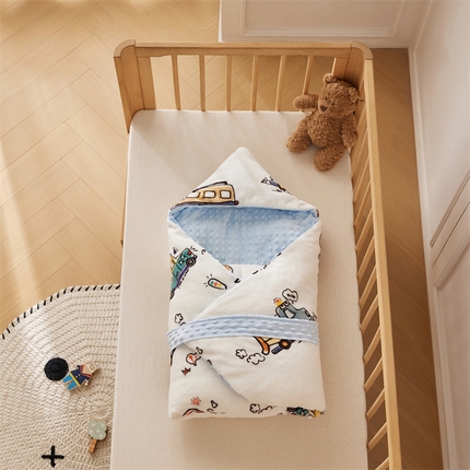 91家纺网 家纺一手货源 找家纺 （总）2024新款牛奶绒豆豆绒婴儿可拆式抱被