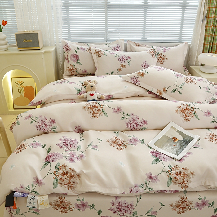 91家纺网 家纺一手货源 找家纺 友承 2025新款亲肤磨毛植物羊绒印花四件套 一念花开