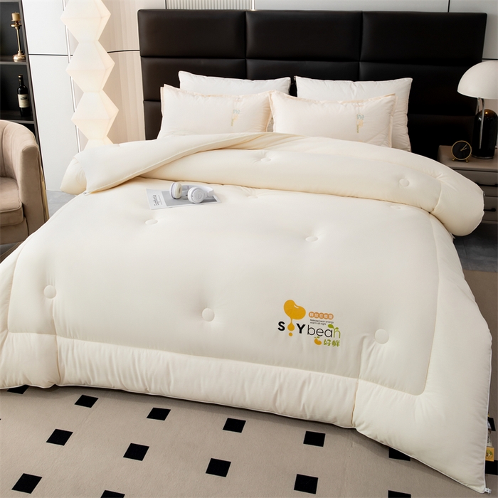 91家纺网 家纺一手货源 找家纺 2025新款豆好鲜大豆纤维被加厚冬被春秋被子被芯子母被带子母扣