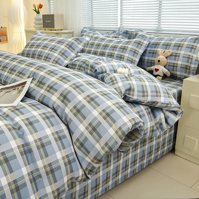 91家纺网 家纺一手货源 找家纺 友承 2025新款亲肤磨毛植物羊绒印花四件套 清新格调