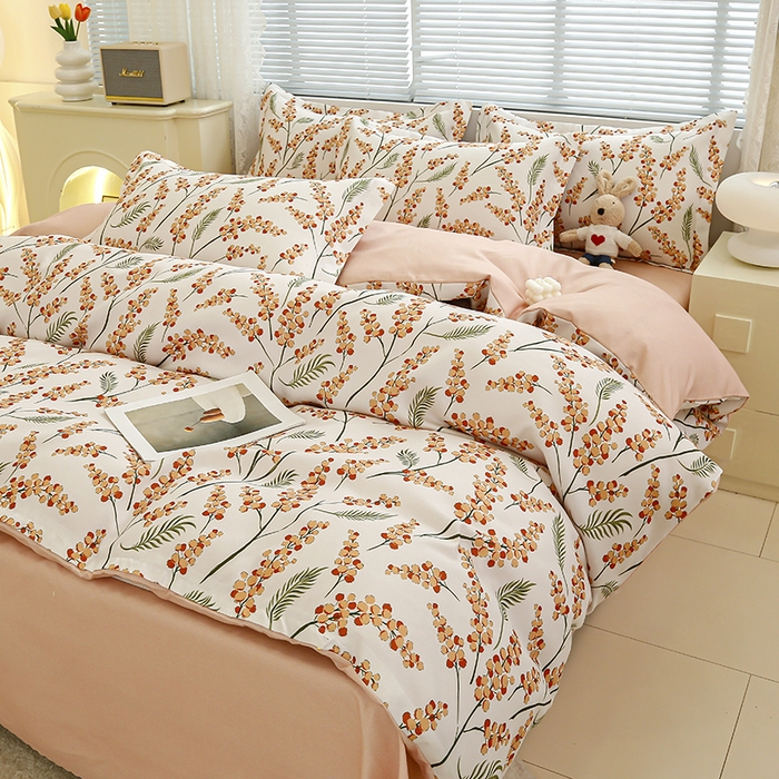 91家纺网 家纺一手货源 找家纺 友承 2025新款亲肤磨毛植物羊绒印花四件套 乐薇