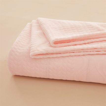 雅萱家纺 2024新款雕花牛奶绒床单套件 雕花床单-粉色