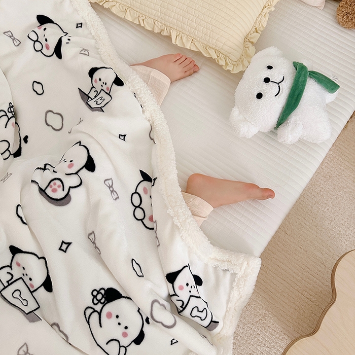 91家纺网 家纺一手货源 找家纺 大元 2025新款牛奶绒羊羔绒毛毯 狗狗时代