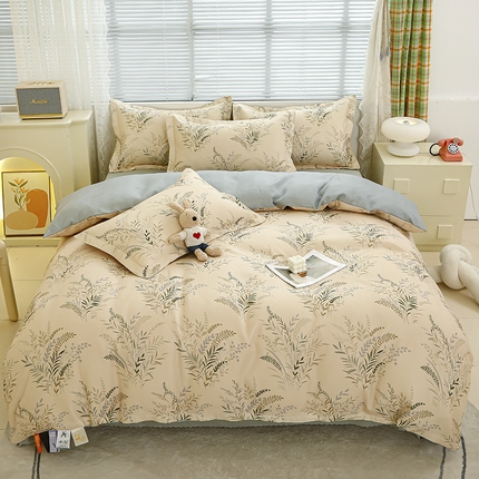 友承 2025新款亲肤磨毛植物羊绒印花四件套 芳草