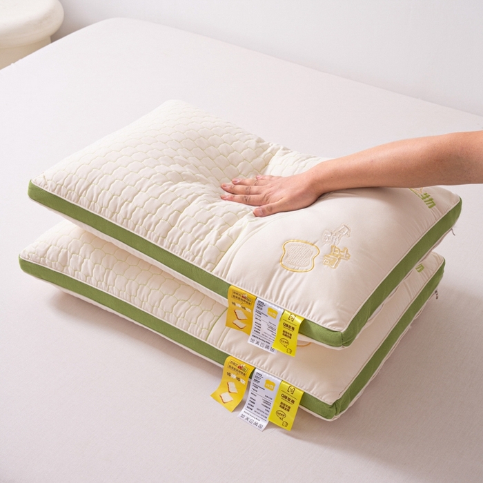 91家纺网 家纺一手货源 找家纺 芯奇想 2024新款立体软柔吐司枕枕头枕芯48*74cm 立体软柔吐司-草青