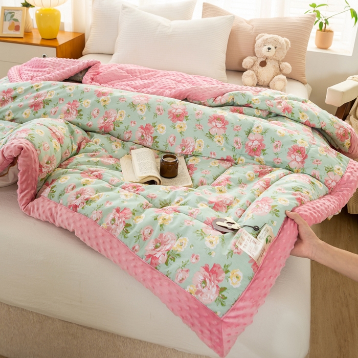 91家纺网 家纺一手货源 找家纺 锦鹭被业  2025款A类全棉纯棉豆豆被春秋空调夏凉加厚冬被子锦上添花