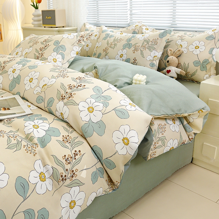 91家纺网 家纺一手货源 找家纺 友承 2025新款亲肤磨毛植物羊绒印花四件套 景羽