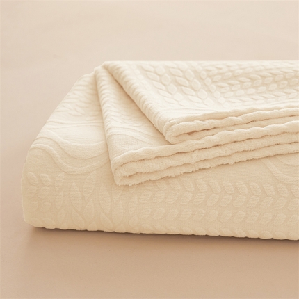 雅萱家纺 2024新款雕花牛奶绒床单套件 雕花床单-白色