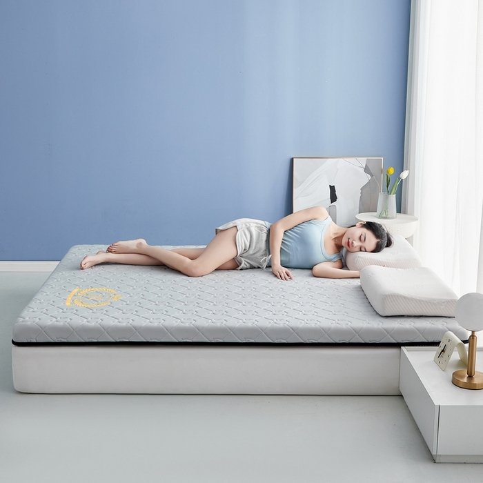 91家纺网 家纺一手货源 找家纺 祁恋婷 2024新款皇冠-牛奶丝乳胶记忆棉床垫【床垫遮盖物】 皇冠-单边新疆棉花典雅灰