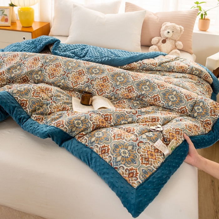 91家纺网 家纺一手货源 找家纺 （总）锦鹭被业  2025款A类全棉纯棉豆豆被春秋空调夏凉加厚冬被子