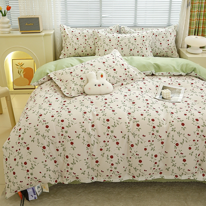 91家纺网 家纺一手货源 找家纺 友承 2025新款亲肤磨毛植物羊绒印花四件套 玫瑰之恋