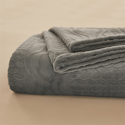 雅萱家纺 2024新款雕花牛奶绒床单套件 雕花床单-灰色