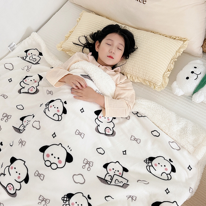 91家纺网 家纺一手货源 找家纺 大元 2025新款牛奶绒羊羔绒毛毯 狗狗时代