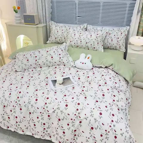 91家纺网 家纺一手货源 找家纺 友承 2025新款亲肤磨毛植物羊绒印花四件套 玫瑰之恋