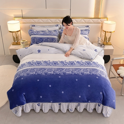 91家纺网 家纺一手货源 找家纺 （总2）绒耀 2025新款高克重8.5斤小包边牛奶绒四件套保暖四件套直播爆款电商爆款