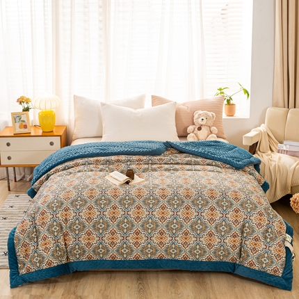 锦鹭被业  2025款A类全棉纯棉豆豆被春秋空调夏凉加厚冬被子硕果