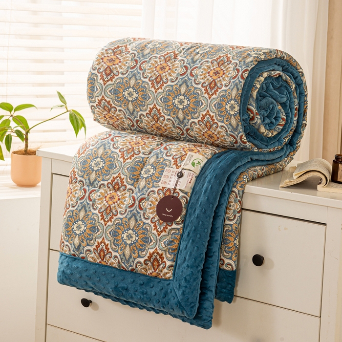 91家纺网 家纺一手货源 找家纺 （总）锦鹭被业  2025款A类全棉纯棉豆豆被春秋空调夏凉加厚冬被子