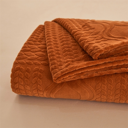 雅萱家纺 2024新款雕花牛奶绒床单套件 雕花床单-焦糖