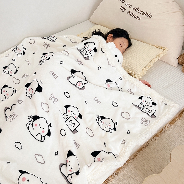 91家纺网 家纺一手货源 找家纺 大元 2025新款牛奶绒羊羔绒毛毯 狗狗时代