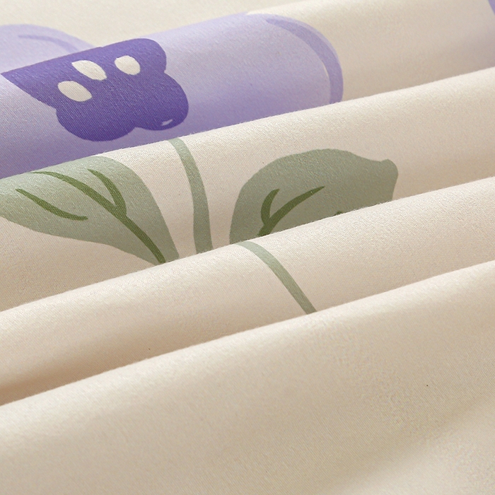 91家纺网 家纺一手货源 找家纺 友承 2025新款亲肤磨毛植物羊绒印花四件套 初夏桔紫