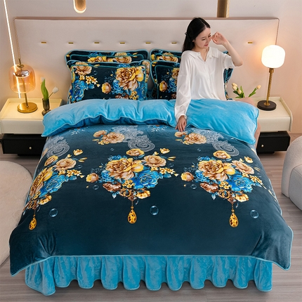 91家纺网 家纺一手货源 找家纺 （总2）绒耀 2025新款高克重8.5斤小包边牛奶绒四件套保暖四件套直播爆款电商爆款