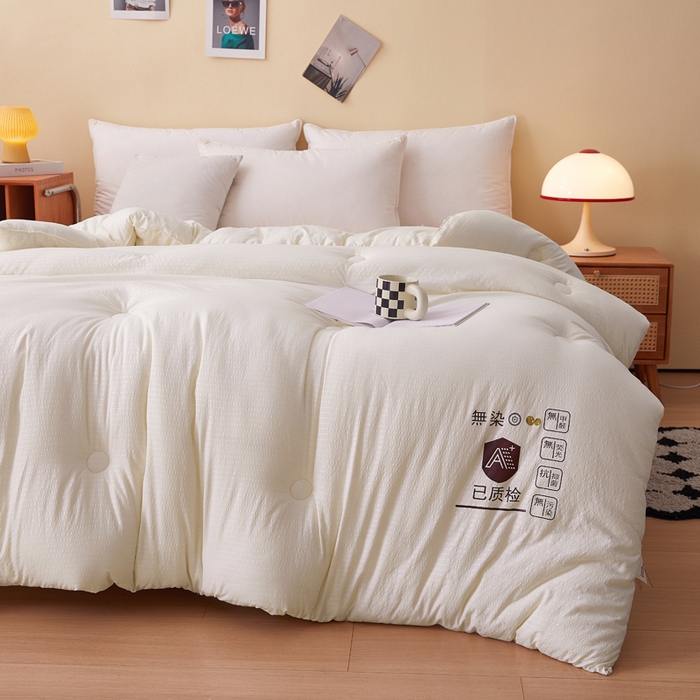 91家纺网 家纺一手货源 找家纺 （总）仁凯家纺 2024新款无染华夫格无染大豆被被子被芯-风格二