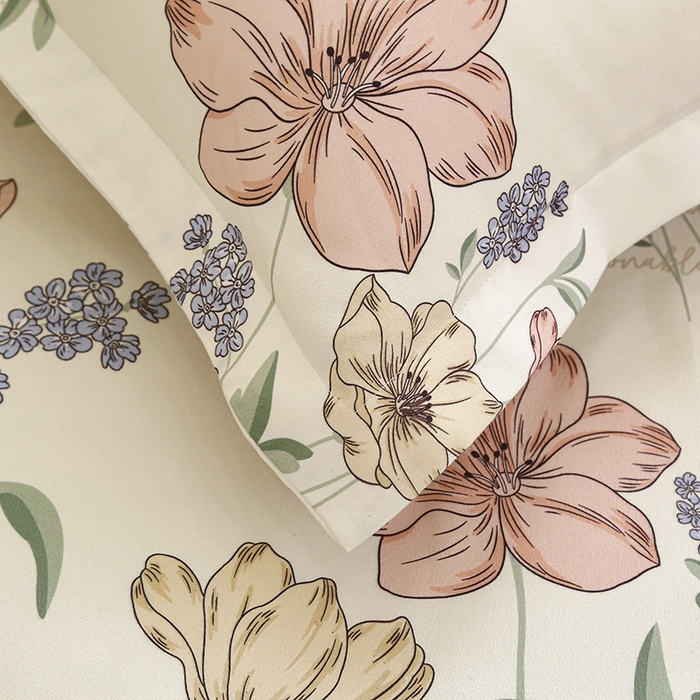 91家纺网 家纺一手货源 找家纺 友承 2025新款亲肤磨毛植物羊绒印花四件套 柳暖花开