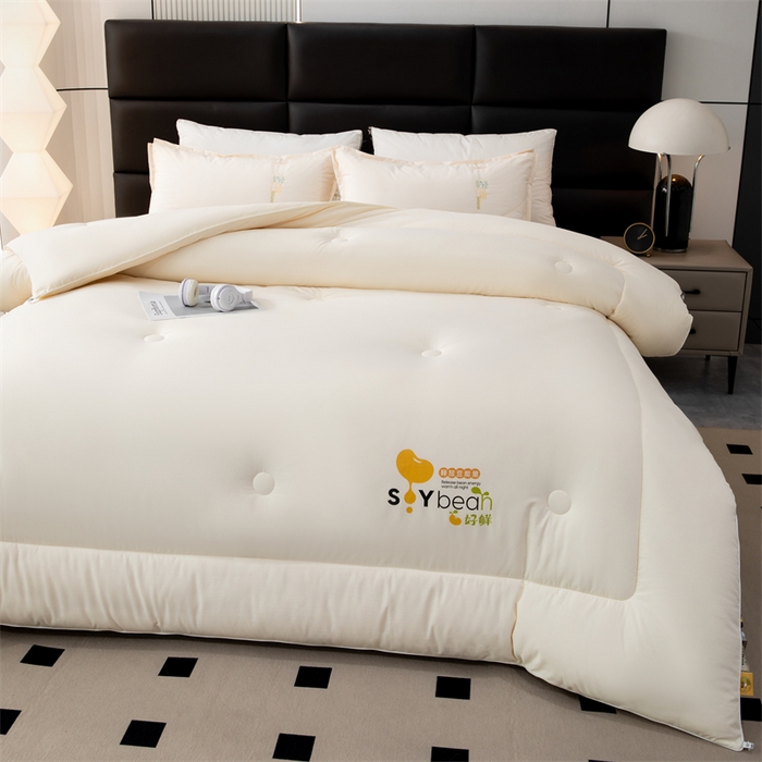 91家纺网 家纺一手货源 找家纺 2025新款豆好鲜大豆纤维被加厚冬被春秋被子被芯子母被带子母扣