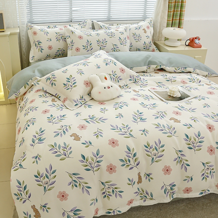 91家纺网 家纺一手货源 找家纺 友承 2025新款亲肤磨毛植物羊绒印花四件套 莫妮卡