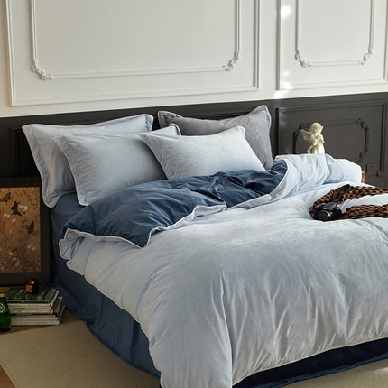 91家纺网 家纺一手货源 找家纺 （总）2024新款A类宝宝绒嵌绳款四件套【雅致系列】