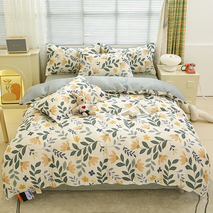 91家纺网 家纺一手货源 找家纺 （总）友承 2025新款亲肤磨毛植物羊绒印花四件套