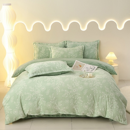 91家纺网 家纺一手货源 找家纺 总-梦之星 2025新款8斤重牛奶绒6D雕花绒四件套法莱水晶金貂