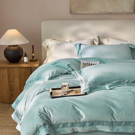 91家纺网 家纺一手货源 找家纺 （总）时亿家居 2024新款300g婴肤绒四件套-爵士系列