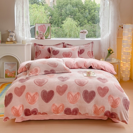 91家纺网 家纺一手货源 找家纺 （总）卢赛尔 2024新款5D雪花绒加厚保暖双面绒四件套