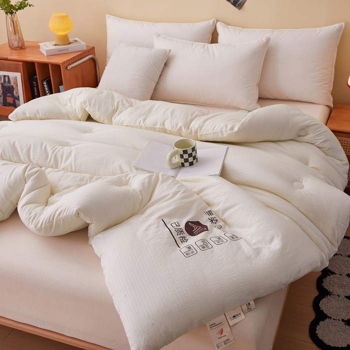 91家纺网 家纺一手货源 找家纺 （总）仁凯家纺 2024新款无染华夫格无染大豆被被子被芯-风格二