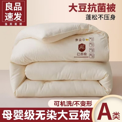 91家纺网 家纺一手货源 找家纺 （总）仁凯家纺 2024新款无染华夫格无染大豆被被子被芯-风格二