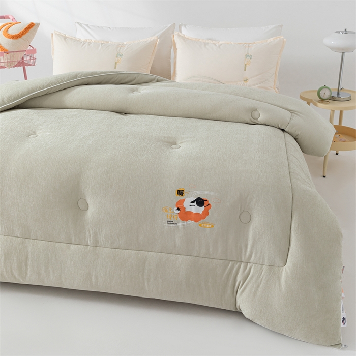 91家纺网 家纺一手货源 找家纺  2025新款三体羊绒加厚保暖冬被芯大豆纤维被春秋被子被芯